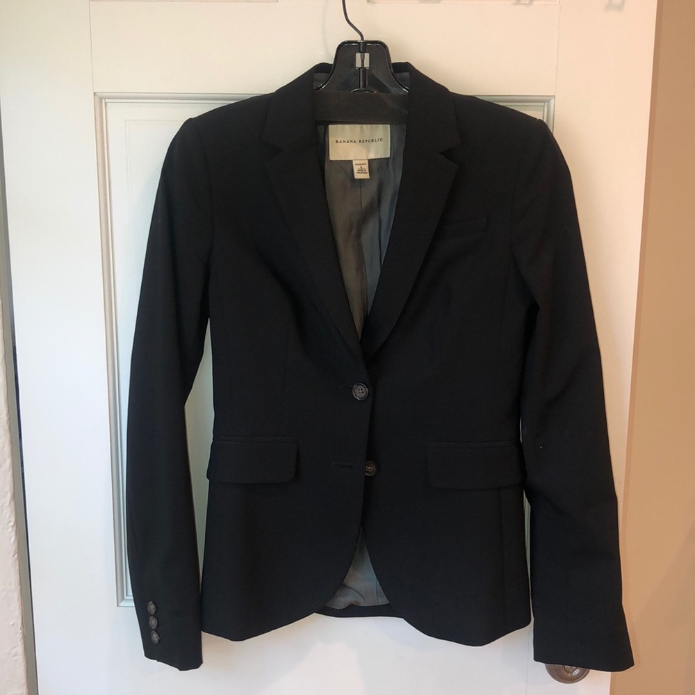 Banana republic black wool suiting jacket